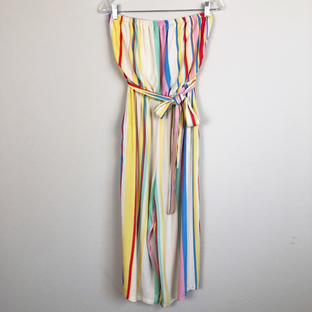 VICI Strapless Striped Pant Romper Jumpsuit, Med - Picture 1 of 12